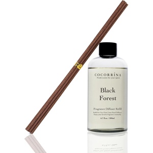 COCORRÍNA Refill – Sandalwood Rose 6.7 Fl.oz Reed Diffuser Refill with 8 Sticks(Black Forest – Refill)