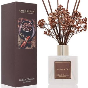 COCORRÍNA Refill – Sandalwood Rose 6.7 Fl.oz Reed Diffuser Refill with 8 Sticks(Coffee & Chocolate – Flower)
